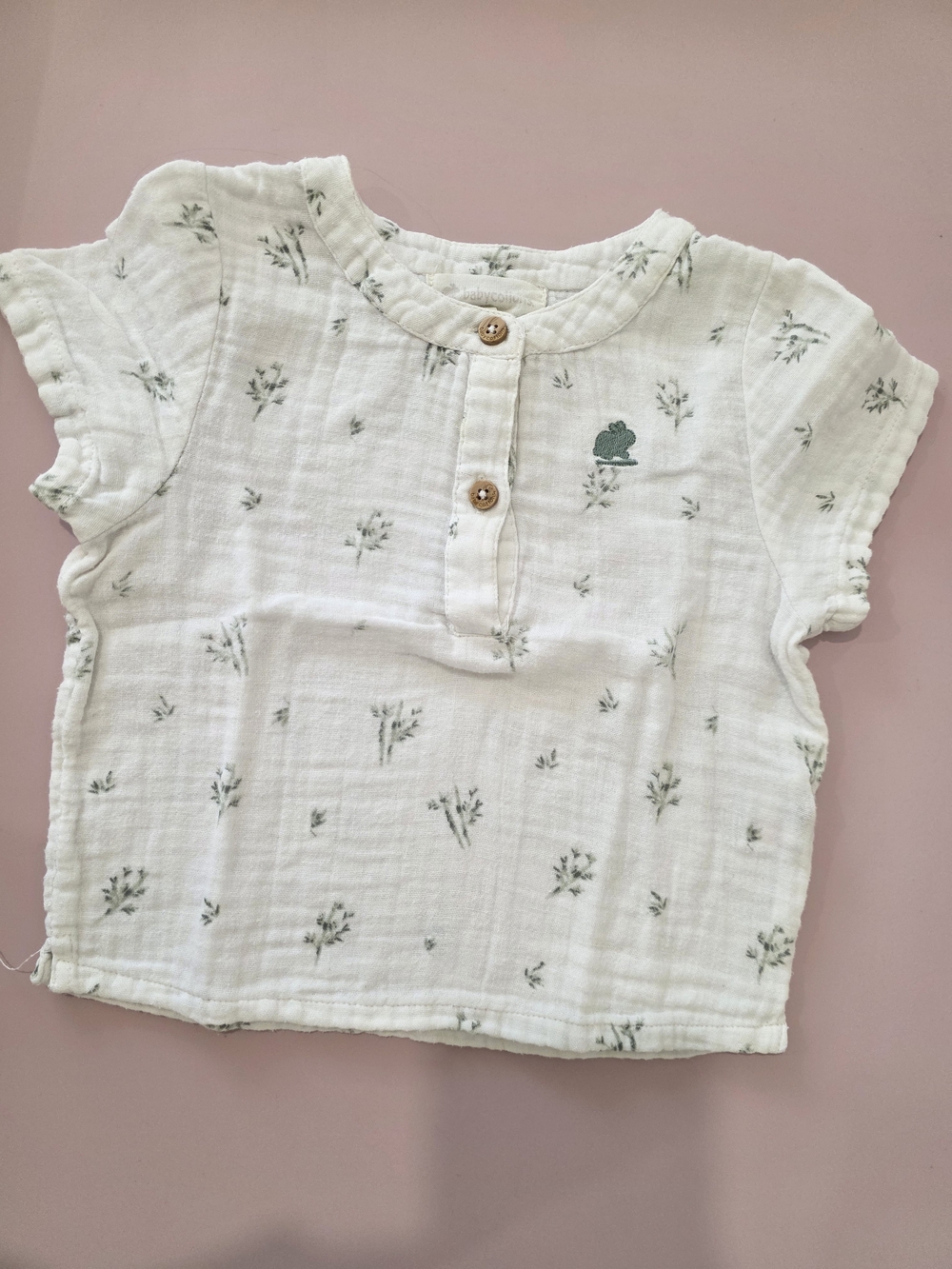 Babycottons Boys 100% Cotton Muslin Shirt – Botanical Print